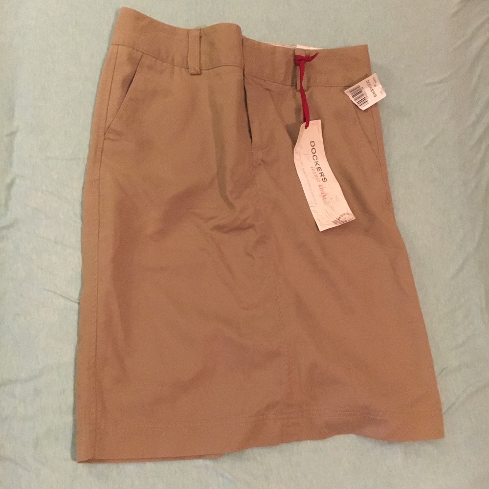 Docker’s khaki skirt